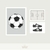 Trio Quadro Infantil Futebol Preto e Branco
