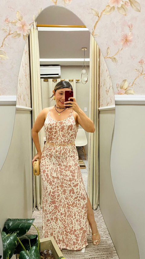 Vestido estampado com bojo - comprar online