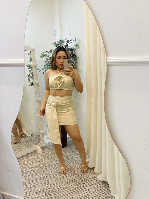 Conjunto Cropped + saia