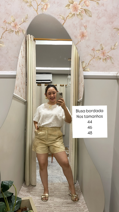 Blusa bordada plus