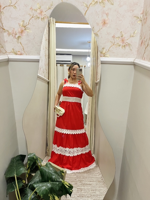 Vestido amarração ombro