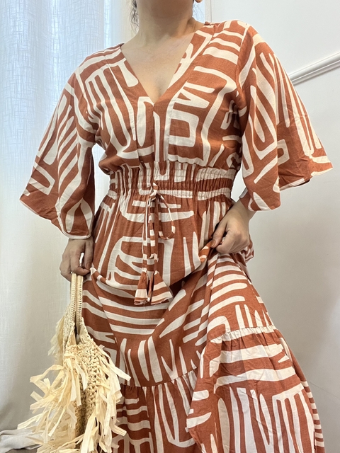 Vestido estampado manga - comprar online