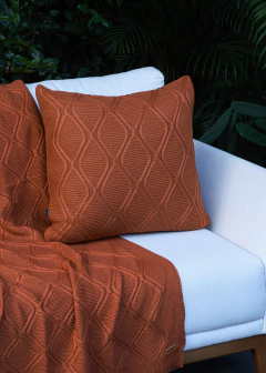 Almofada Tricot Luxo Cobre Quadrada