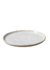 Prato de sobremesa Bio Latte em stoneware, com diâmetro de 21,5 cm, na cor branca.