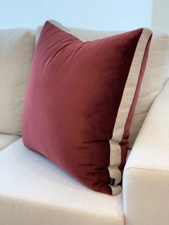 Almofada em Veludo Italian Marsala Quadrada