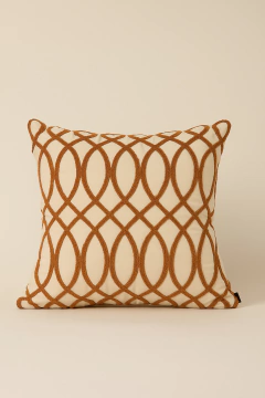 almofada de veludo com bordado cobre