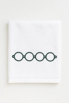 Toalha de Banho Circulo Verde 800gr - Cor: Branco