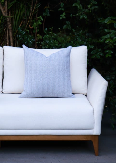 Almofada Dinamarca em Tricot Geométrio Cinza Claro Quadrada