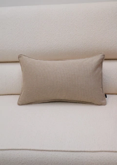 Almofada em Linho Tramado Sisal Retangular com Detalhe em Vivo