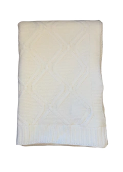 Manta Tricot Luxo Branca