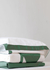 Jogo de Cama Casual 400 Fios - Cor: Branco com Detalhe Verde - Cazachic | Almofadas Exclusivas