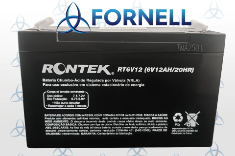 Bateria Selada VRLA 6V 12Ah RT6V12 Rontek