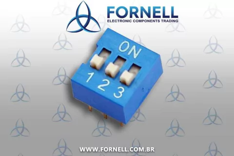 Chave Dip Swtich 3 Vias Azul