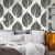 Quarto decorado com o Papel de Parede Folhagem Branco e Preto - 9,50 metros | 156-361005Q - Ciça Braga