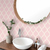 Lavabo decorado com Papel de Parede Geométrico Rosa para Decoração Maximalista de Lavabo - Coleção Abracadabra - 181126 | 9,50 metros | Cola Grátis