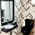 Papel de Parede Geométrico para Lavabo Mármore Branco detalhes em Preto e Dourado - Coleção Trinity 190436 - 9,50 metros | Cola Grátis