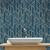 Lavabo decorado com o Papel de Parede Geométrico Bambu Estilizado Azul e Nude - 9,50 metros | 283-66084L - Ciça Braga