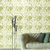 Sala decorada com o Papel de Parede Folhagem Verde Claro e Creme (Leve dourado e brilho) -  Tropical Texture - Importado Lavável | TRT-710101 - Ciça Braga