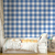 Quarto decorado com Papel de Parede Xadrez Vichy Azul - Estampa Grande - Coleção Doce Estilo 81833 | 10 metros | Cola Grátis - Ciça Braga