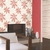 Papel de Parede Floral Moderno Vermelho, Bege Claro Acinzentado e Branco - 10 metros | 34306 - Coleção Flow | Cola Grátis