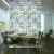 Sala de Jantar decorada por Papel de Parede Garrafas Azul e Cinza - Stone Age Kantai - Importado Lavável | 602802 - Ciça Braga 