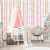 Sugestão de Decoração com Papel de Parede Listrado Rosa para Decoração de Quarto Infantil Menina - Coleção Abracadabra - 181118 | 9,50 metros | Cola Grátis - Ciça Braga