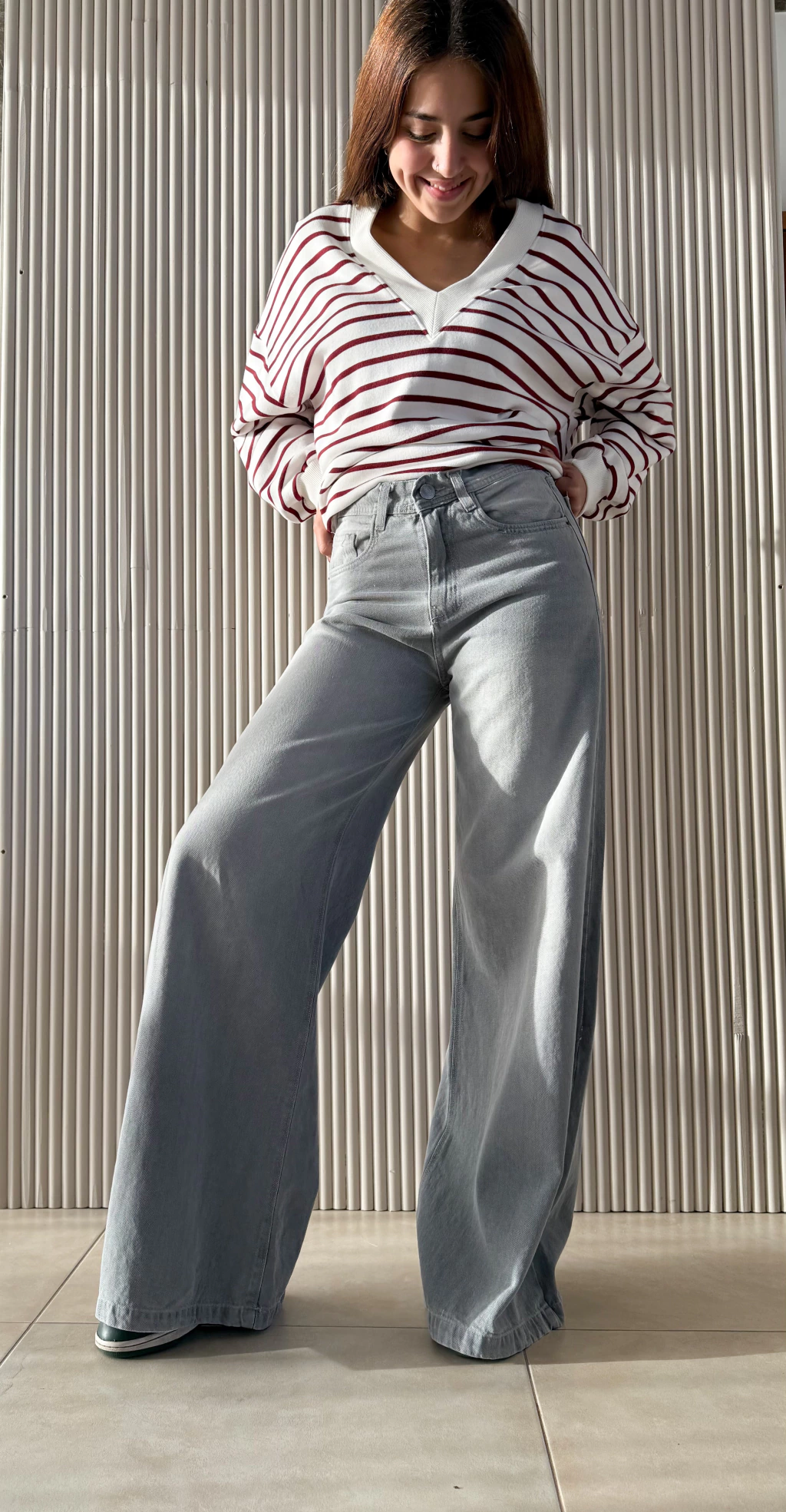 Jean Maxy Baggy gris