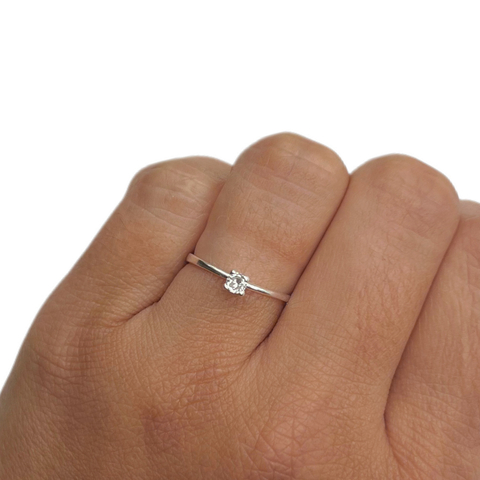 Anel solitário 3mm