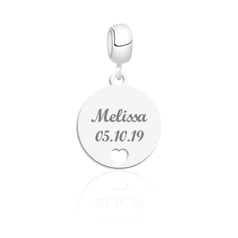 Berloque Personalizado Com Coração Vazado