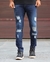 CALÇA JEANS SUPER SKINNY RASGADA ESCURA - BLACK JEANS