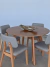 JUEGO COMEDOR MESA HEDDA REDONDA 1.20 + 4 SILLAS ROSSE PERGAMINO MUEBLES - comprar online