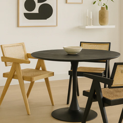 Silla Jane con Esterilla Madera Haya y Ratan Natural