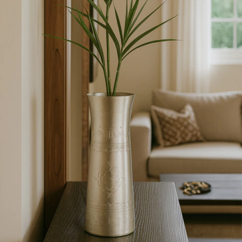 FLORERO PEWTER HIERRO 22X12CM