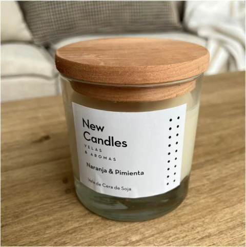 VELA ROMA VIDRIO C/TAPA DE MADERA