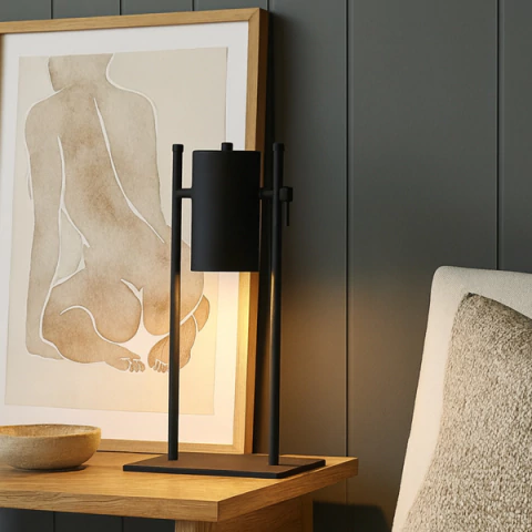 LAMPARA DE MESA TIBIDABO EPOXI NEGRO