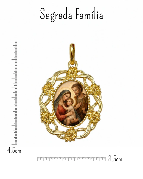 Imagem do Colar Artesanal Cristais Café com Medalha Vintage Religiosa