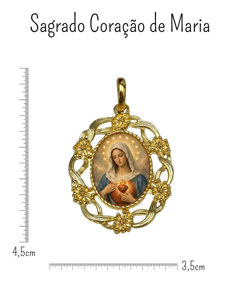 Colar Religioso Courinho Rosé Medalha Vintage Dourada - Bia Nunes Acessórios