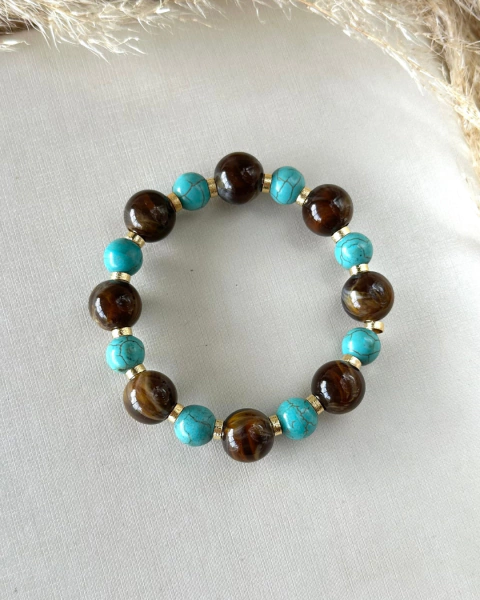 PULSEIRA EM SILICONE COM ACRILICO E PEDRA NATURAL DOURADO - comprar online