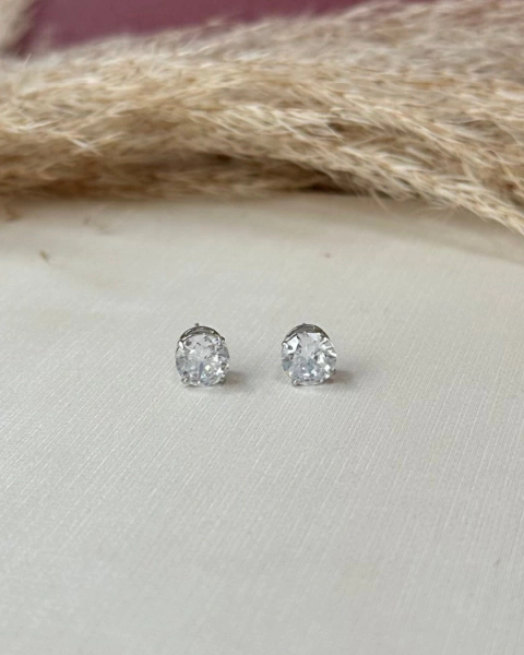 BRINCO PONTO DE LUZ ZIRCÔNIA PRATEADO