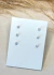 Trio de brincos com strass branco leitoso