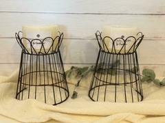 CANDELABRO BAJO CONICO DE ALAMBRE - comprar online