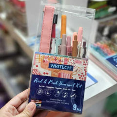 Journal kit Escritura 9 Pzas. + Cartuchera Red & Pink Writech - comprar online