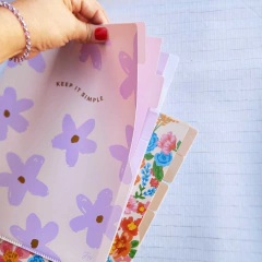 Carpeta Flowers A4 en L Con Divisiones FW 998624 - comprar online
