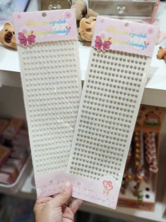 Stickers Strass Rosetas Tornasol / Plata Journaling-Scrap c/u