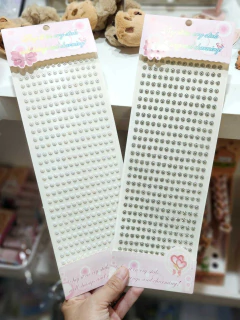 Stickers Strass Rosetas Tornasol / Plata Journaling-Scrap c/u - Zona Papel