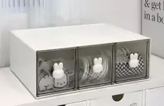 Organizador 3 Cajones Conejo Blanco Apilable