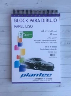 Block Para Dibujo Plantec Anillado A5 40 Hojas 210 Grs. 15631