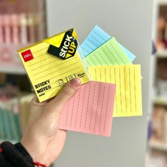 Notas Adhesivas Rayadas x 4 Col. Pastel Deli EA045