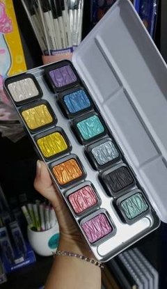 Acuarela Profesional Finetec Metalizadas X 12Hey 579120