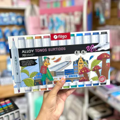 Marcadores x 72 Alloy Dos Puntas Alcohol Filgo